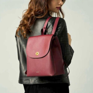 Bolvaint Geneviève Paris Backpack Purse Fine Leather Luxury Tote Bag Plum red